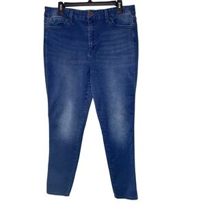 Seven7 Women's Blue Skinny Jeans Skin Fit Denim